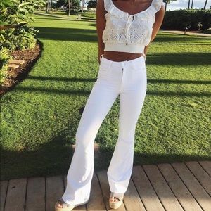 hudson white flare jeans
